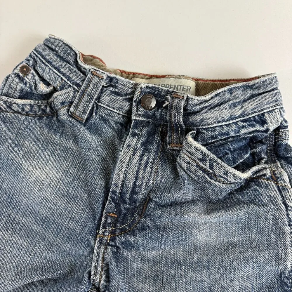 Gap Kids Boys Denim Carpenter Blue Jean Shorts 100% Cotton Size 7 Slim